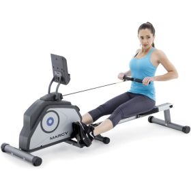 Marcy Compact 8-Level Adjustable Magnetic Resistance Rowing Machine with Transport Wheels