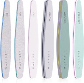 Makartt Nail File and Buffer, 6 Pcs Professional Nail Files for Acrylic Nails Different Double Sided Grit Nail Emery Boards