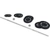 Signature Fitness Cast Iron Standard Weight Plates Including 5FT Standard Barbell with Star Locks, 95-Pound Set