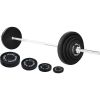 Signature Fitness Cast Iron Standard Weight Plates Including 5FT Standard Barbell with Star Locks, 95-Pound Set