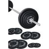 Signature Fitness Cast Iron Standard Weight Plates Including 5FT Standard Barbell with Star Locks, 95-Pound Set