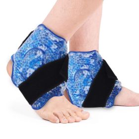 Reusable Ankle Brace Ice Pack for Hot Cold Therapy Flexible Gel Beads Foot Cooling Aid Sports Injuries Pain Relief Ankle Support