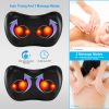 Back Neck Massage Pillow Kneading Massager In-Car Thermotherapy Massage Pillow w/ Car Charger US Plug