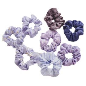 8 Pcs Chiffon Hair Scrunchies Purple Collection Ponytail Holder Hair Elastic Bobbles Hair Ties Hair Bands Hair Accessories