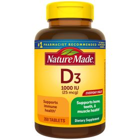 Nature Made Vitamin D3 1000 IU (25 mcg) Tablets; 350 Count