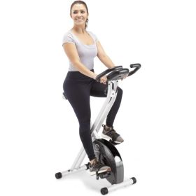 Marcy Foldable Upright Exercise Bike with Adjustable Resistance for Cardio Workout & Strength Training